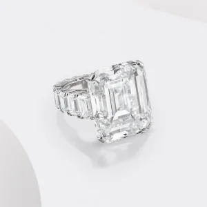 10 Carat Emerald Cut Statement | Brilliant White / D color | FL/IF | 14K White Gold