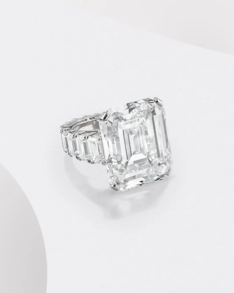 10 Carat Assher Cut Statement | Brilliant White / D color | FL/IF | 14K White Gold