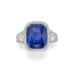 10 Carat Round Brilliant Statement | Royal Blue Sapphire | 14K White Gold
