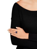 10 Carat Round Brilliant Statement | Royal Blue Sapphire | 14K White Gold - Image 4