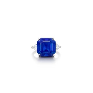 10 Carat Round Brilliant Statement | Royal Blue Sapphire | 14K White Gold