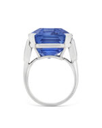 10 Carat Round Brilliant Statement | Royal Blue Sapphire | 14K White Gold - Image 4