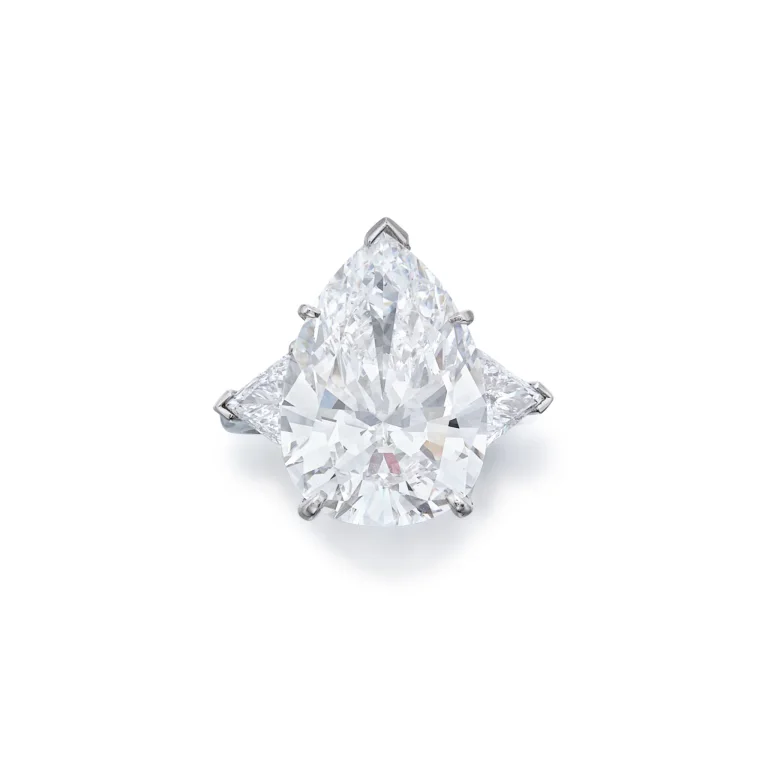 11.5 Carat Pear Statement | Brilliant White / D color | VS | 14K White Gold