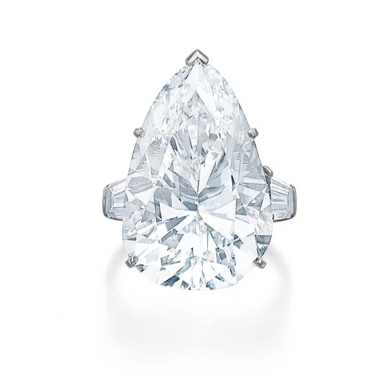 11.5 Carat Pear Statement | Brilliant White / G color | SI | 14K White Gold