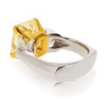 7 Carat Radiant Diamond Ring | Fancy Yellow | 14K White Gold | A Crown-Worthy Fancy Rarity - Image 2