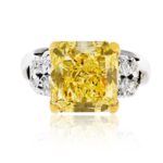 7 Carat Radiant Diamond Ring | Fancy Yellow | 14K White Gold | A Crown-Worthy Fancy Rarity - Image 3