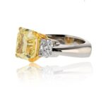 7 Carat Radiant Diamond Ring | Fancy Yellow | 14K White Gold | A Crown-Worthy Fancy Rarity