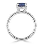 2.66 Carat Cushion Diamond Ring | Royal Blue Sapphire | 14K White Gold | Modern Nobility - Image 3
