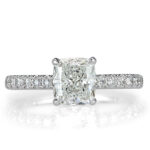 1.5 Carat Cushion Diamond Ring | Brilliant White | 14K White Gold | Graceful Brilliance