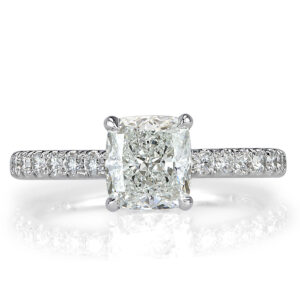 1.5 Carat Cushion Diamond Ring | Brilliant White | 14K White Gold | Graceful Brilliance
