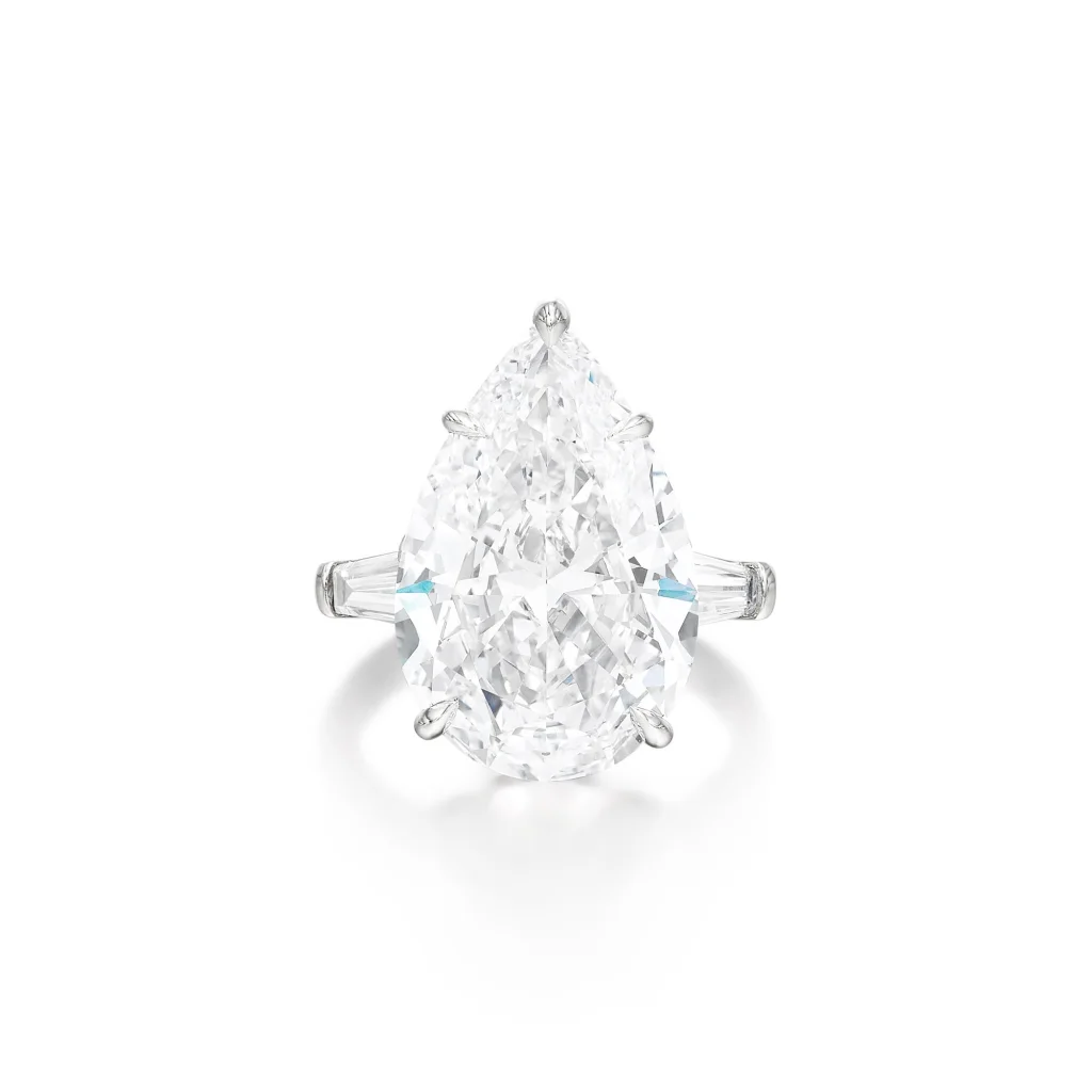 12.5 Carat Pear Statement | Brilliant White / J color | VS | 14K White Gold