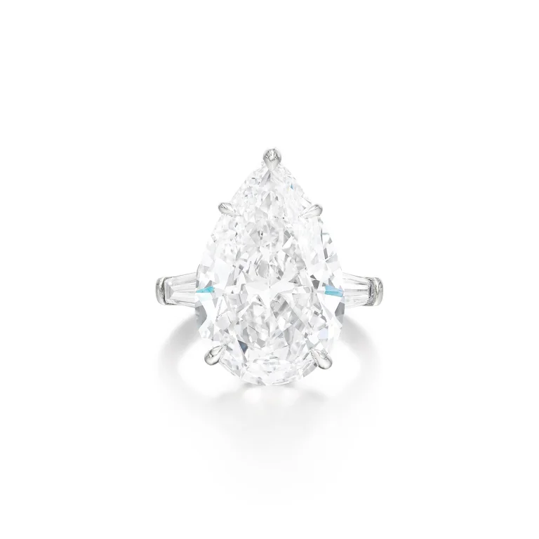 12.5 Carat Pear Statement | Brilliant White / J color | VS | 14K White Gold