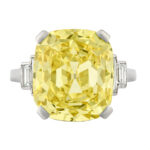 12 Carat Cushion Statement | Fancy Yellow | 14K White Gold | Colour-Collector’s Treasure