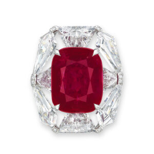 12 Carat Cushion Statement | Ruby Red | 14K White Gold | Collector’s Grade Grandeur