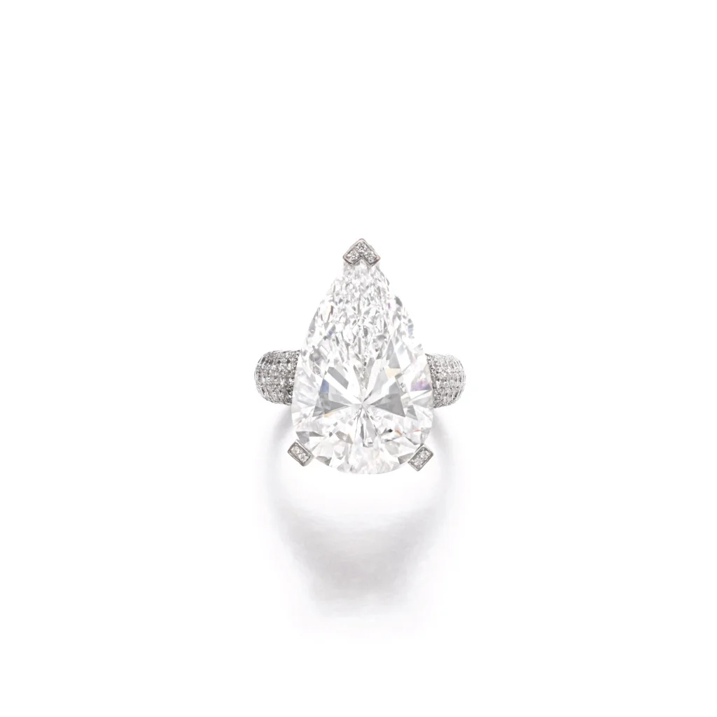 12 Carat Pear Statement | Brilliant White | VVS | 14K White Gold | Purity in Perfection
