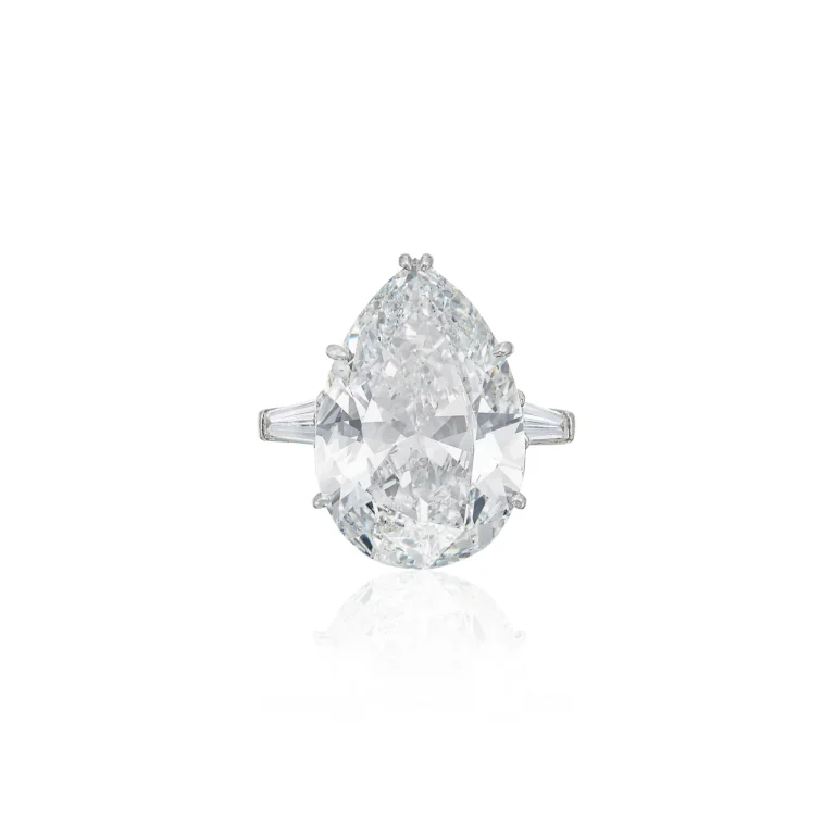 12 Carat Pear Statement | Brilliant White / J color | SI | 14K White Gold