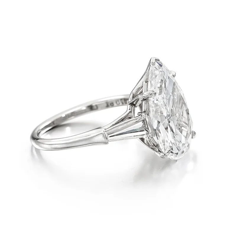 12 Carat Pear Statement | Brilliant White / J color | VS | 14K White Gold | Iconic Presence