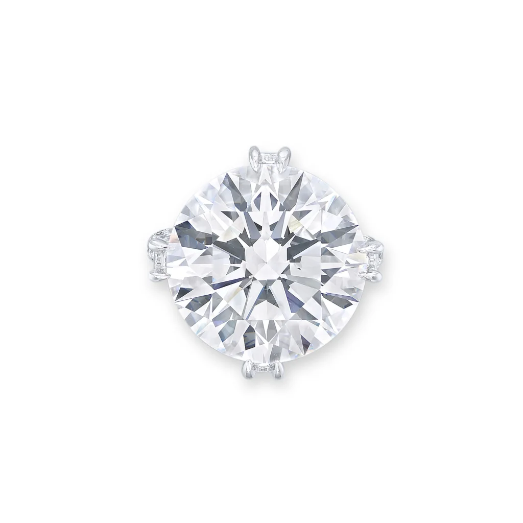 12 Carat Round Brilliant Statement | Brilliant White / D color | VVS | 14K White Gold