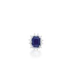 12 Carat Round Brilliant Statement | Royal Blue Sapphire | 14K White Gold - Image 4
