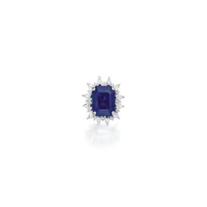 12 Carat Round Brilliant Statement | Royal Blue Sapphire | 14K White Gold