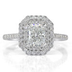 1.5 Carat Radiant Diamond Ring | Brilliant White | 14K White Gold | Graceful Brilliance