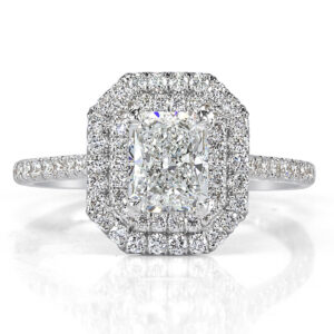 1.5 Carat Radiant Diamond Ring | Brilliant White | 14K White Gold | Graceful Brilliance