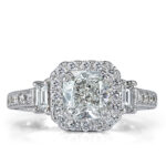 1.5 Carat Radiant Diamond Ring | Brilliant White | 14K White Gold | Elegant Sparkle