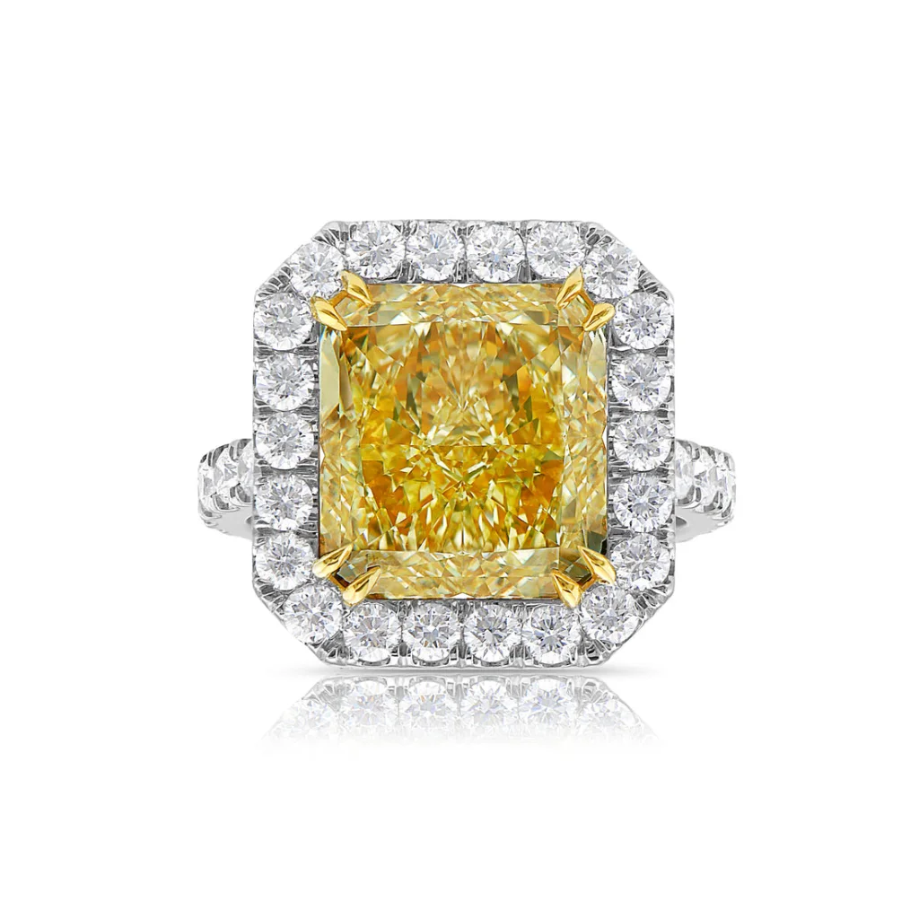 6.8 Carat Round Brilliant Statement | Fancy Yellow | 14K White Gold