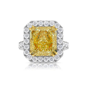 6.8 Carat Round Brilliant Statement | Fancy Yellow | 14K White Gold