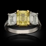 2.05 Carat Round Brilliant Diamond Ring | Fancy Yellow | 14K White Gold