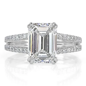 4 Carat Emerald Diamond Ring | 14K White Gold | A Classic Statement