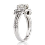 1.5 Carat Asscher Diamond Ring | Brilliant White | 14K White Gold | Refined Light - Image 3