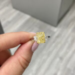 5.01 Carat Cushion Statement | Fancy Yellow | 14K White Gold | Sunlit Royal Radiance - Image 3