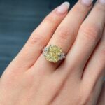 5.15 Carat Radiant Diamond Ring | Fancy Yellow | 14K White Gold - Image 2
