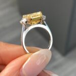 5.15 Carat Radiant Diamond Ring | Fancy Yellow | 14K White Gold - Image 4
