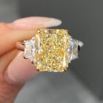5.15 Carat Radiant Diamond Ring | Fancy Yellow | 14K White Gold - Image 5