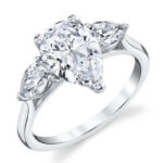 5.11 Carat Pear Diamond Ring | Brilliant White | 14K White Gold | Timeless Brilliance - Image 3
