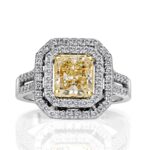 2.03 Carat Radiant Diamond Ring | Fancy Yellow | 14K White Gold | Rare Fancy-Color Splendour