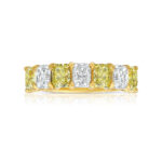Radiant Eternity Band | Fancy Yellow | 14K White Gold | Colour-Collector’s Treasure