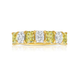 Radiant Eternity Band | Fancy Yellow | 14K White Gold | Colour-Collector’s Treasure