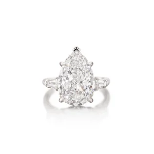 13 Carat Pear Statement | Brilliant White / G color | VS | 14K White Gold