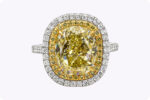 7.06 Carat Oval Halo Diamond Ring | Fancy Yellow | 14K White Gold - Image 4