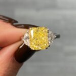 4.02 Carat Radiant Diamond Ring | Fancy Yellow | FL/IF | 14K White Gold - Image 3