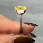 4.02 Carat Radiant Diamond Ring | Fancy Yellow | FL/IF | 14K White Gold - Image 5