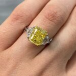 4.02 Carat Radiant Diamond Ring | Fancy Yellow | FL/IF | 14K White Gold - Image 6