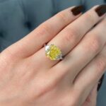 4.02 Carat Radiant Diamond Ring | Fancy Yellow | FL/IF | 14K White Gold