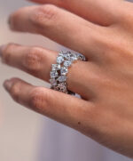 6.9 Carat Round Brilliant Statement | Brilliant White | 14K White Gold | Radiant Elegance - Image 3
