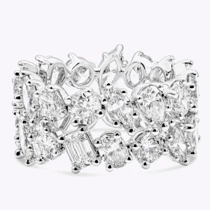 6.9 Carat Mixed-Cut Diamond Cluster Statement | 14K White Gold | Radiant Elegance