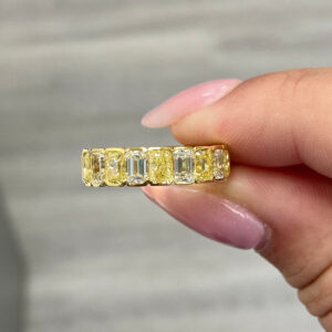 Round Brilliant Eternity Band | Fancy Yellow | 14K White Gold | A Crown-Worthy Fancy Rarity