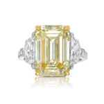 7 Carat Emerald Diamond Ring | Fancy Yellow | 14K White Gold | Rare Fancy-Color Splendour